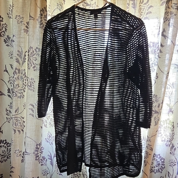 Alfani Sweaters - Alfani Black Sheer Cardigan Sweater